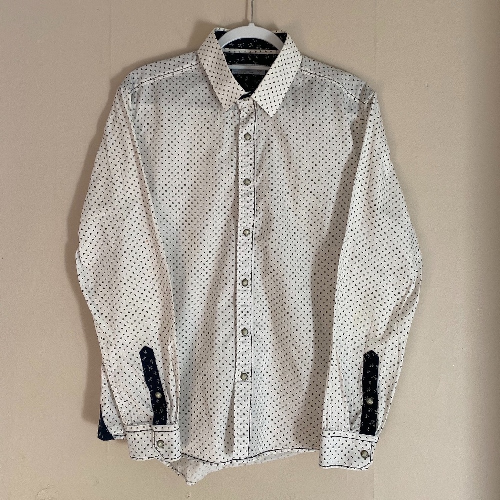 Level Ten Dress Shirt (white/navy, medium) - Picture 1 of 2
